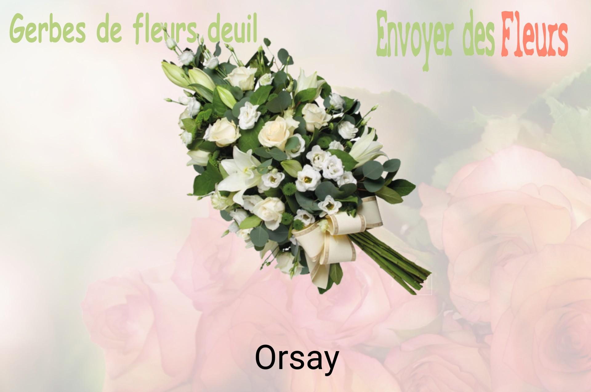 Gerbe de fleurs de deuil livrée à Orsay